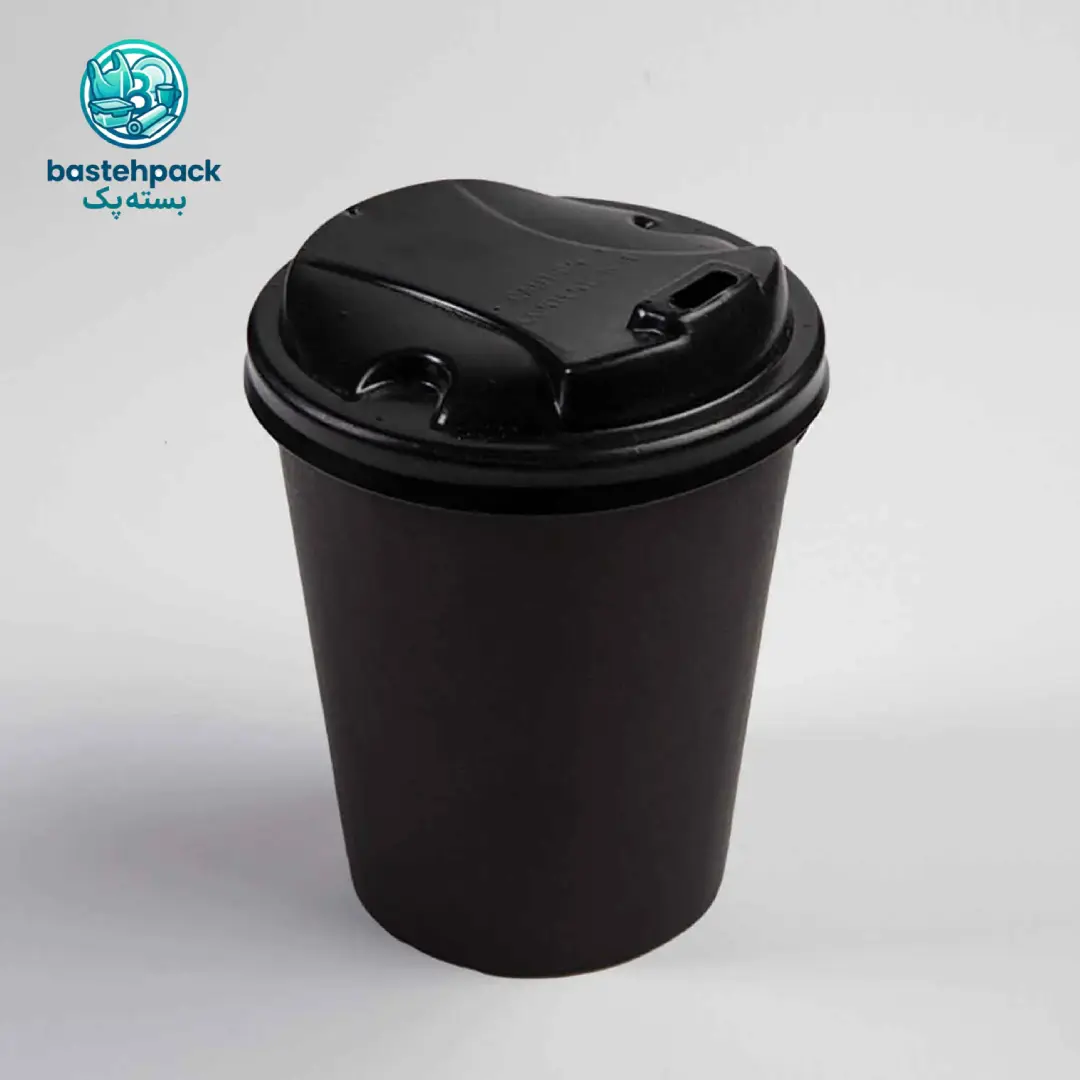 لیوان کاغذی 220 سی‌ سی مشکی | خرید عمده 70 تایی