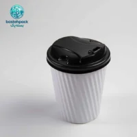 لیوان کاغذی دوجداره ریپل سفید ۲۲۰ سی سی