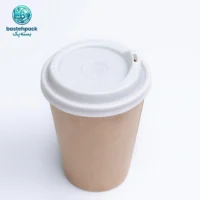 لیوان دوجداره قهوه‌ ای کاغذی 420 سی سی بیرون بر