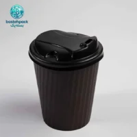 خرید لیوان کاغذی دوجداره قهوه ریپل مشکی 360 سی سی