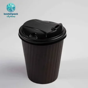 خرید لیوان کاغذی دوجداره قهوه ریپل مشکی 360 سی سی